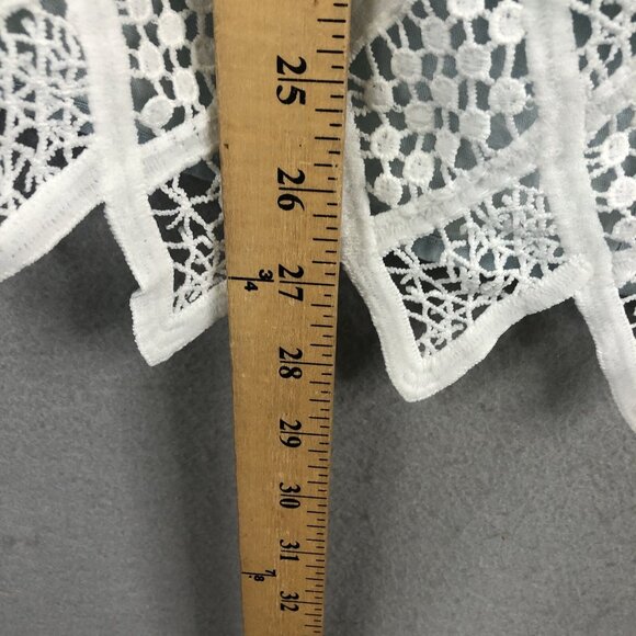 Unique Spectrum Top Womens 2X Plus Size Light Blue Lace Trim Boho Artsy NEW - Picture 4 of 15